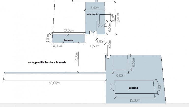 plano acotado zonas comunes masia